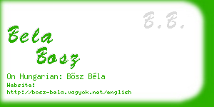 bela bosz business card